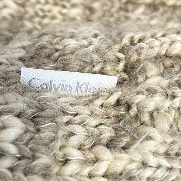Calvin Klein Chunky Knit Cardigan Sweater Womens M Wool Mohair Cozy Fall Style - Picture 8 of 14